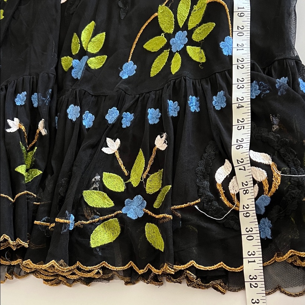 Free People Hearts are Wild Embroidered Floral Drop Waist Mini Dress Size: M - Picture 10 of 11